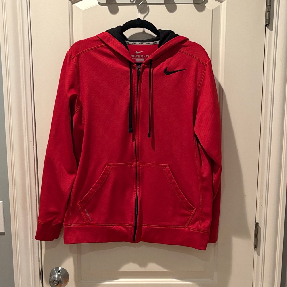 Nike Red Therma-Fit Jacket with Black Trim